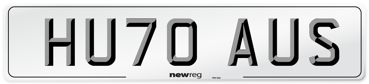 HU70 AUS Number Plate from New Reg